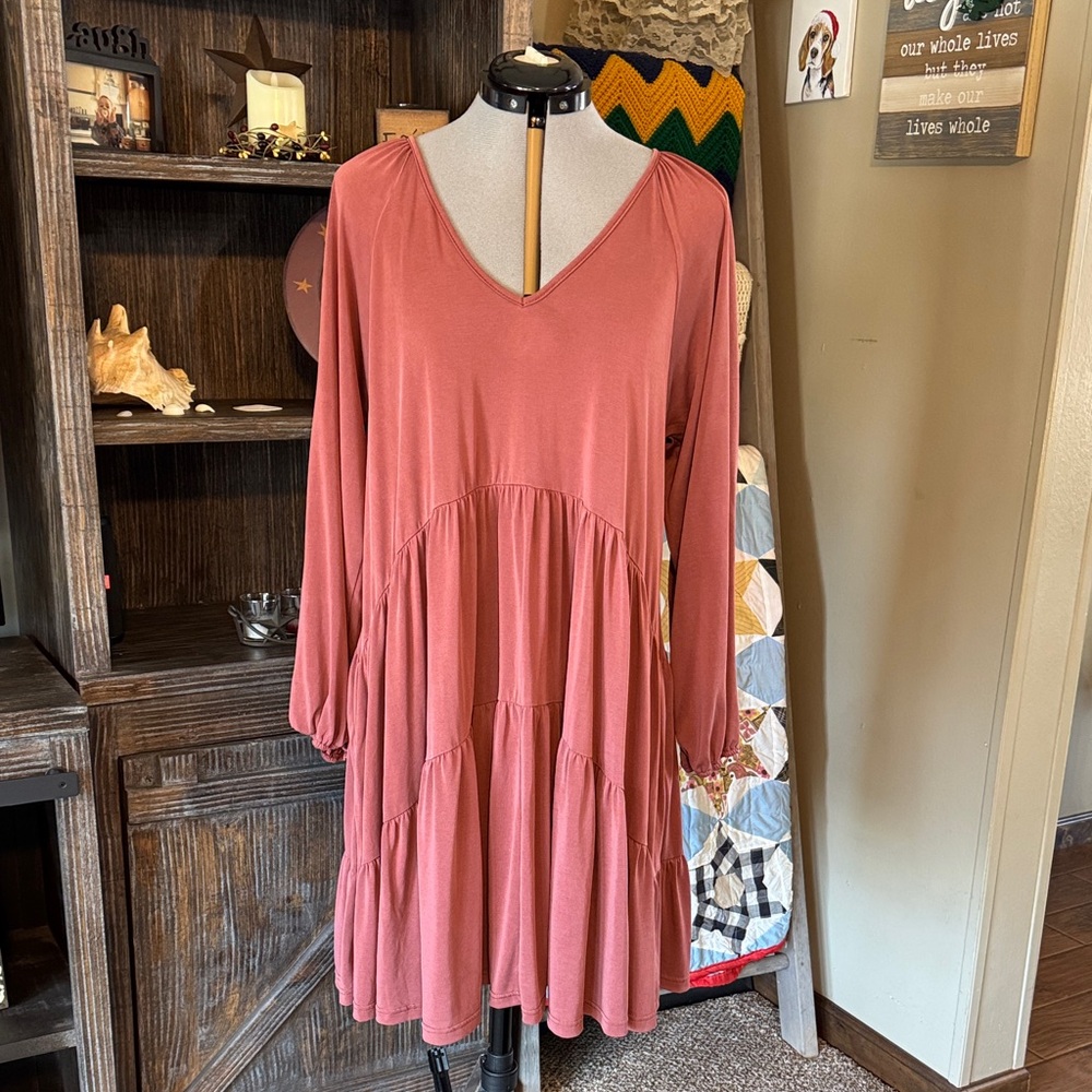 Gigio Women's Boutique Boho Midi Dress in Mauve